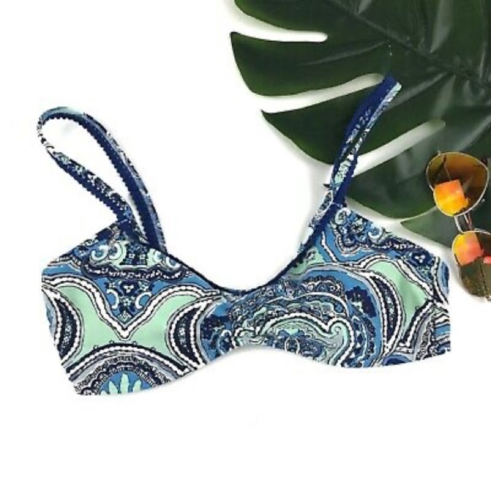 Aerie paisley scoop bikini top